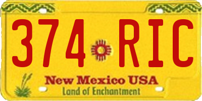 NM license plate 374RIC