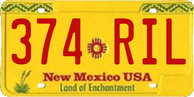 NM license plate 374RIL
