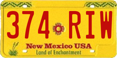 NM license plate 374RIW