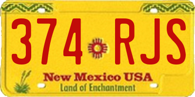 NM license plate 374RJS