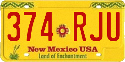 NM license plate 374RJU