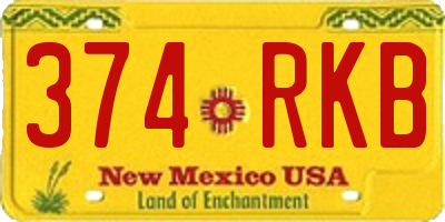 NM license plate 374RKB