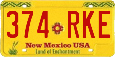 NM license plate 374RKE