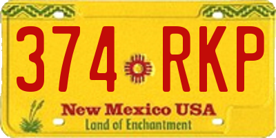 NM license plate 374RKP