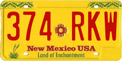 NM license plate 374RKW