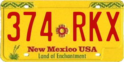 NM license plate 374RKX