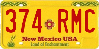 NM license plate 374RMC