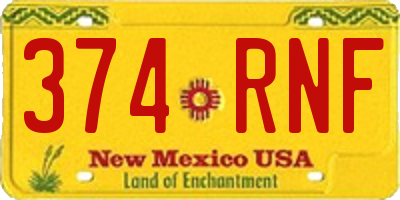 NM license plate 374RNF