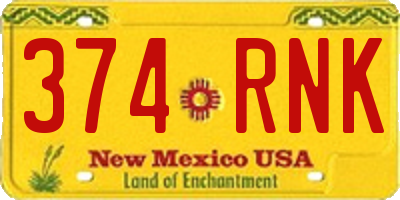 NM license plate 374RNK