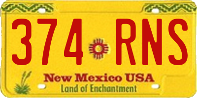 NM license plate 374RNS