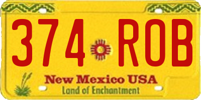 NM license plate 374ROB