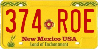 NM license plate 374ROE