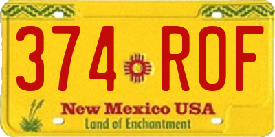 NM license plate 374ROF