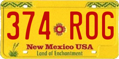 NM license plate 374ROG
