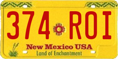 NM license plate 374ROI