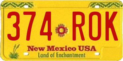 NM license plate 374ROK