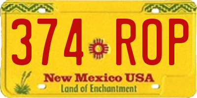 NM license plate 374ROP