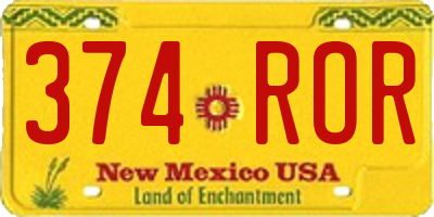 NM license plate 374ROR