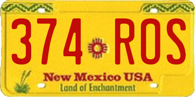 NM license plate 374ROS
