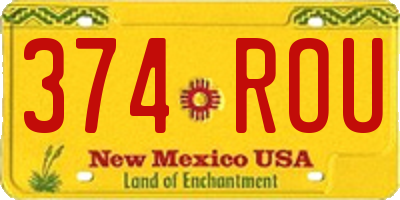 NM license plate 374ROU