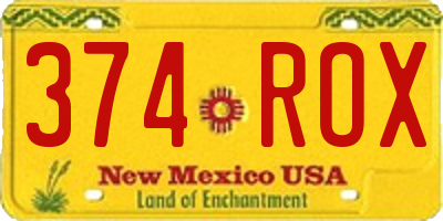 NM license plate 374ROX
