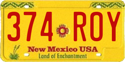 NM license plate 374ROY