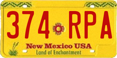NM license plate 374RPA