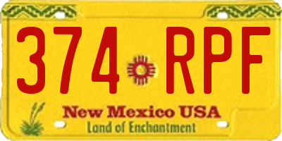 NM license plate 374RPF