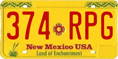 NM license plate 374RPG