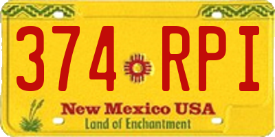 NM license plate 374RPI