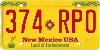 NM license plate 374RPO