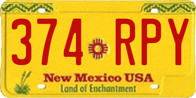 NM license plate 374RPY