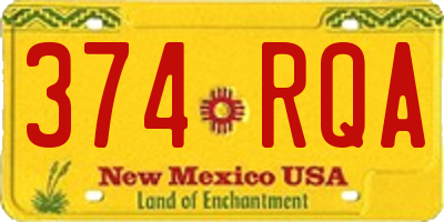 NM license plate 374RQA