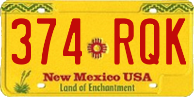 NM license plate 374RQK