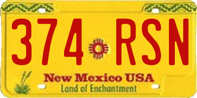 NM license plate 374RSN