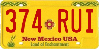 NM license plate 374RUI