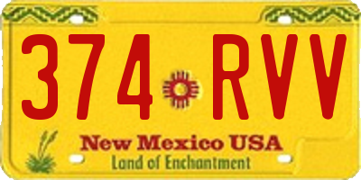 NM license plate 374RVV