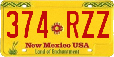 NM license plate 374RZZ