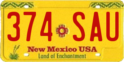 NM license plate 374SAU