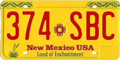 NM license plate 374SBC