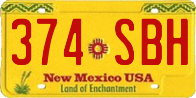 NM license plate 374SBH
