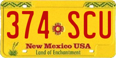 NM license plate 374SCU