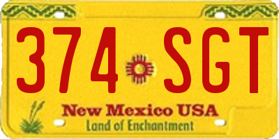 NM license plate 374SGT