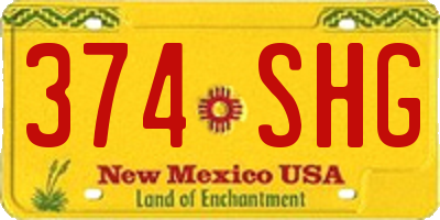 NM license plate 374SHG