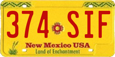 NM license plate 374SIF