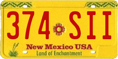 NM license plate 374SII