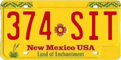 NM license plate 374SIT