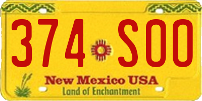 NM license plate 374SOO
