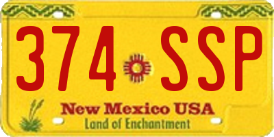 NM license plate 374SSP