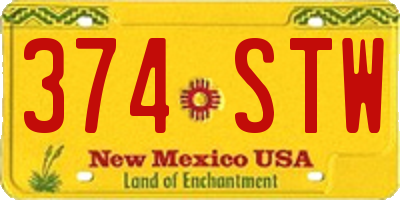 NM license plate 374STW